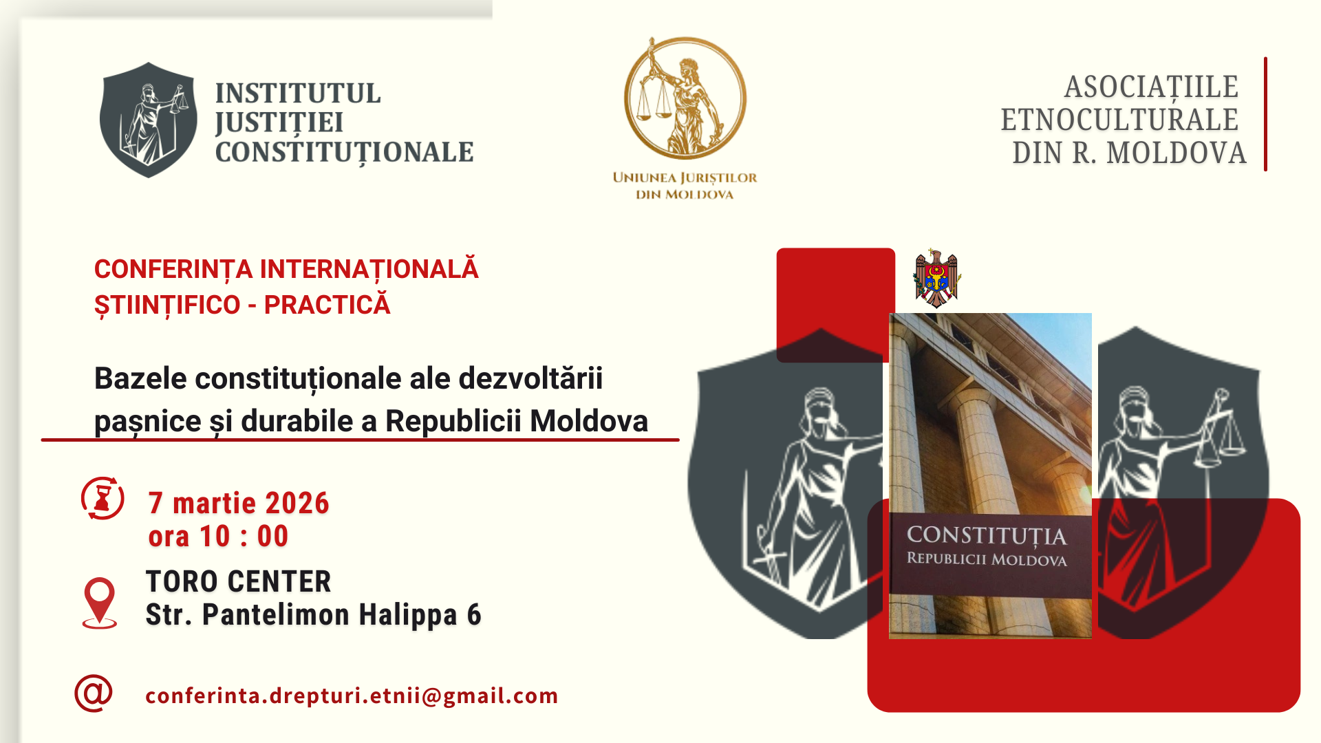 La Chișinău va avea loc Conferinț internațională „Bazele constituționale ale dezvoltării pașnice și durabile”